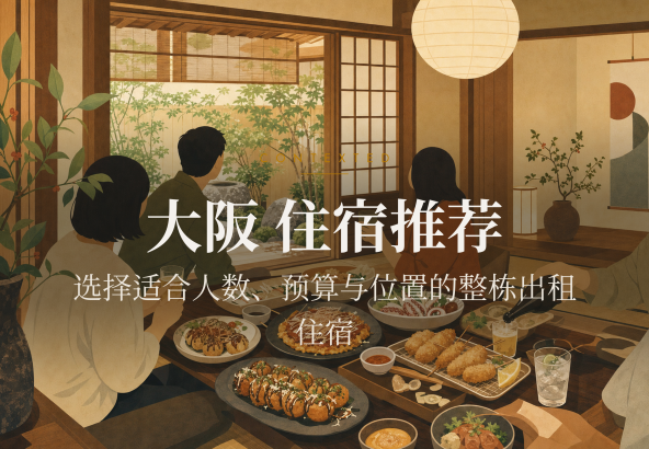 大阪 住宿推荐｜选择适合人数、预算与位置的整栋出租住宿