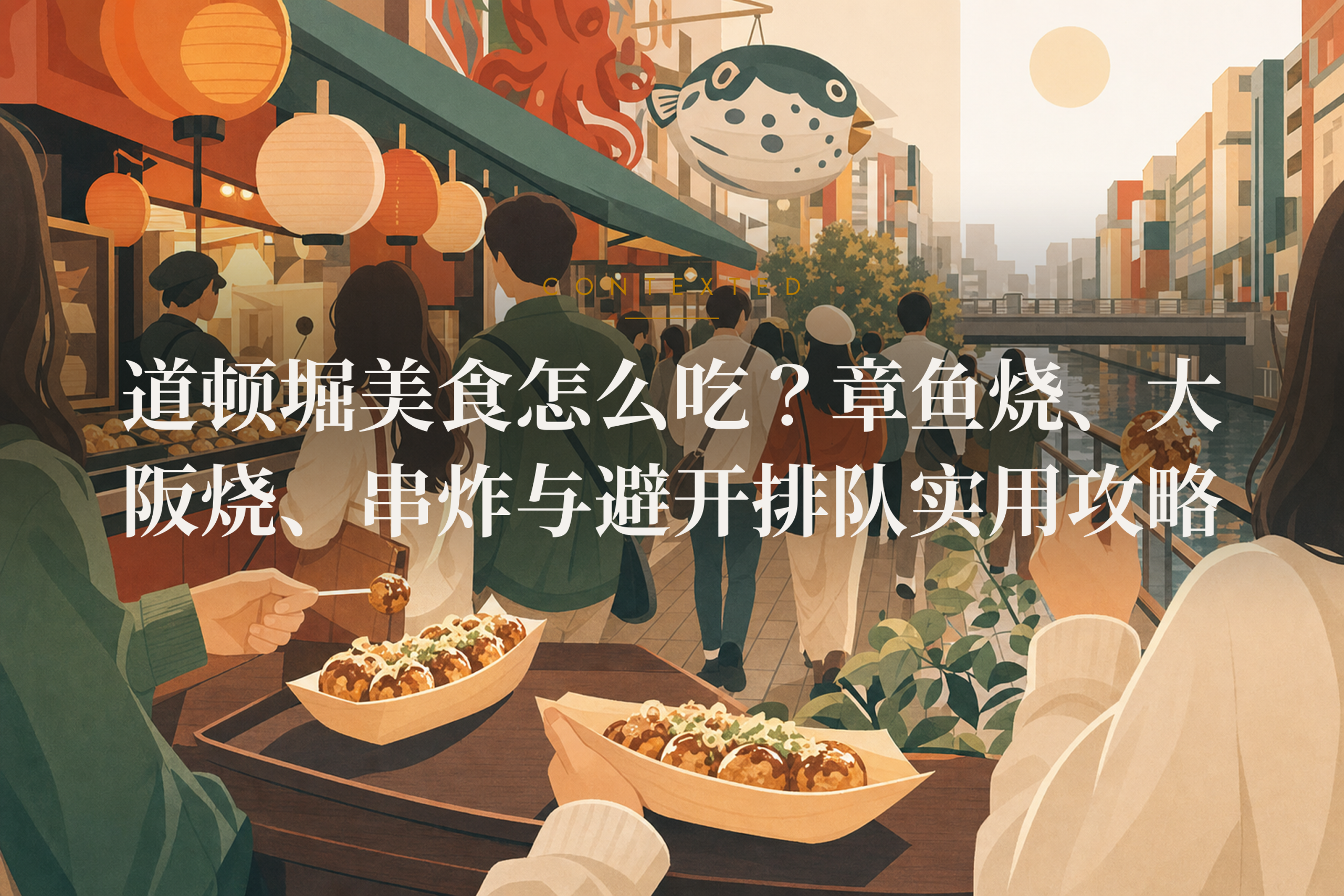 道顿堀美食怎么吃？章鱼烧、大阪烧、串炸与避开排队实用攻略