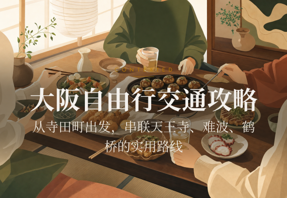 大阪自由行交通攻略：从寺田町出发，串联天王寺、难波、鹤桥的实用路线