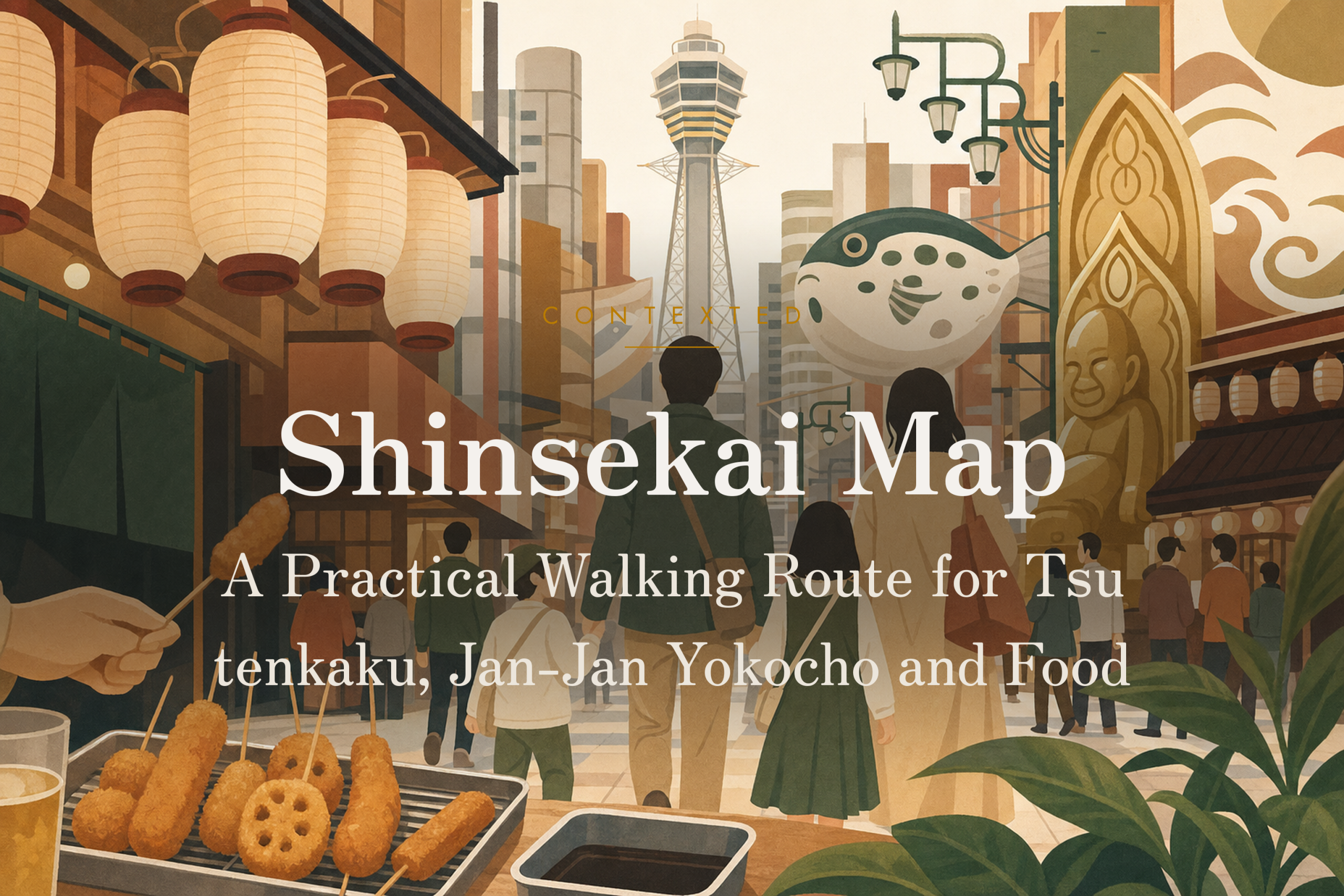 Shinsekai Map: A Practical Walking Route for Tsutenkaku, Jan-Jan Yokocho and Food アイキャッチ