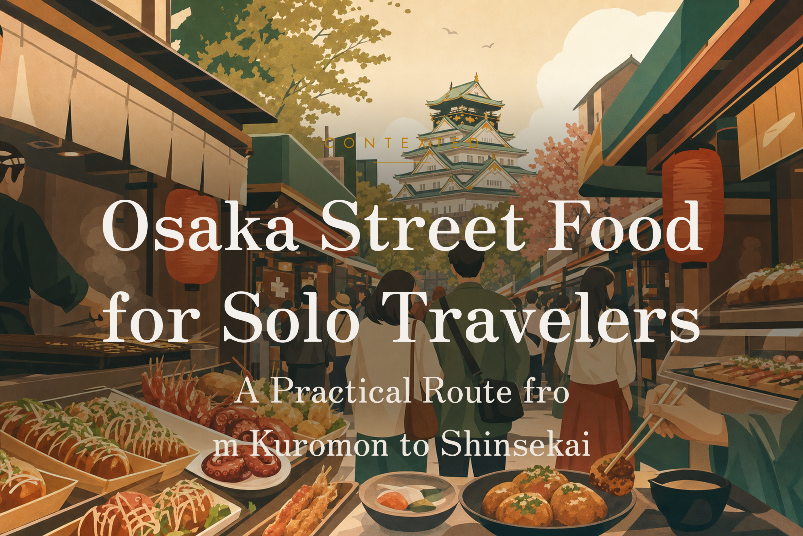 Osaka Street Food for Solo Travelers: A Practical Route from Kuromon to Shinsekai アイキャッチ