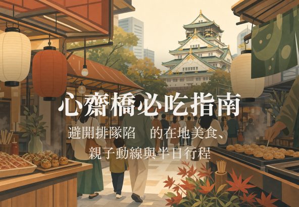 心齋橋必吃指南：避開排隊陷阱的在地美食、親子動線與半日行程 アイキャッチ