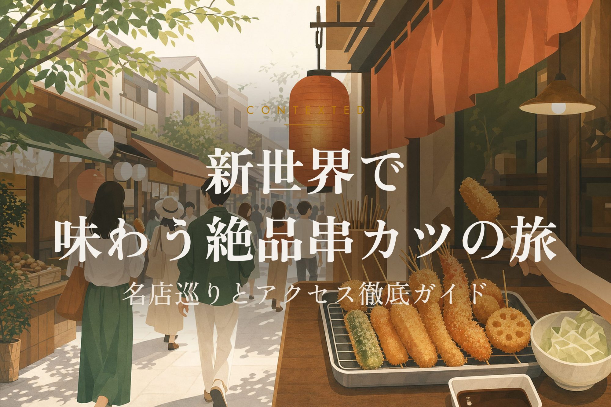 新世界で味わう絶品串カツの旅｜名店巡りとアクセス徹底ガイド アイキャッチ
