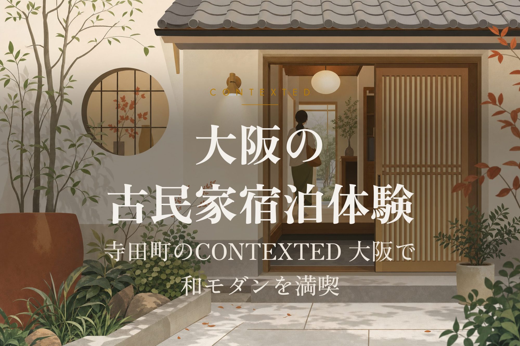 大阪の古民家宿泊体験｜寺田町のCONTEXTED 大阪で和モダンを満喫 アイキャッチ
