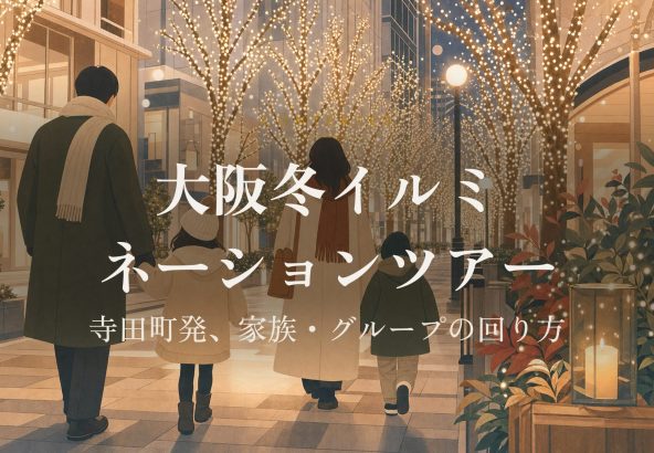 大阪冬イルミネーションツアー｜寺田町発、家族・グループの回り方 アイキャッチ