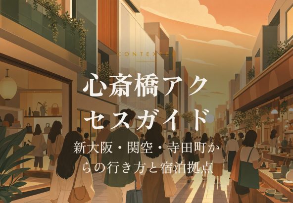 心斎橋アクセスガイド｜新大阪・関空・寺田町からの行き方と宿泊拠点 アイキャッチ