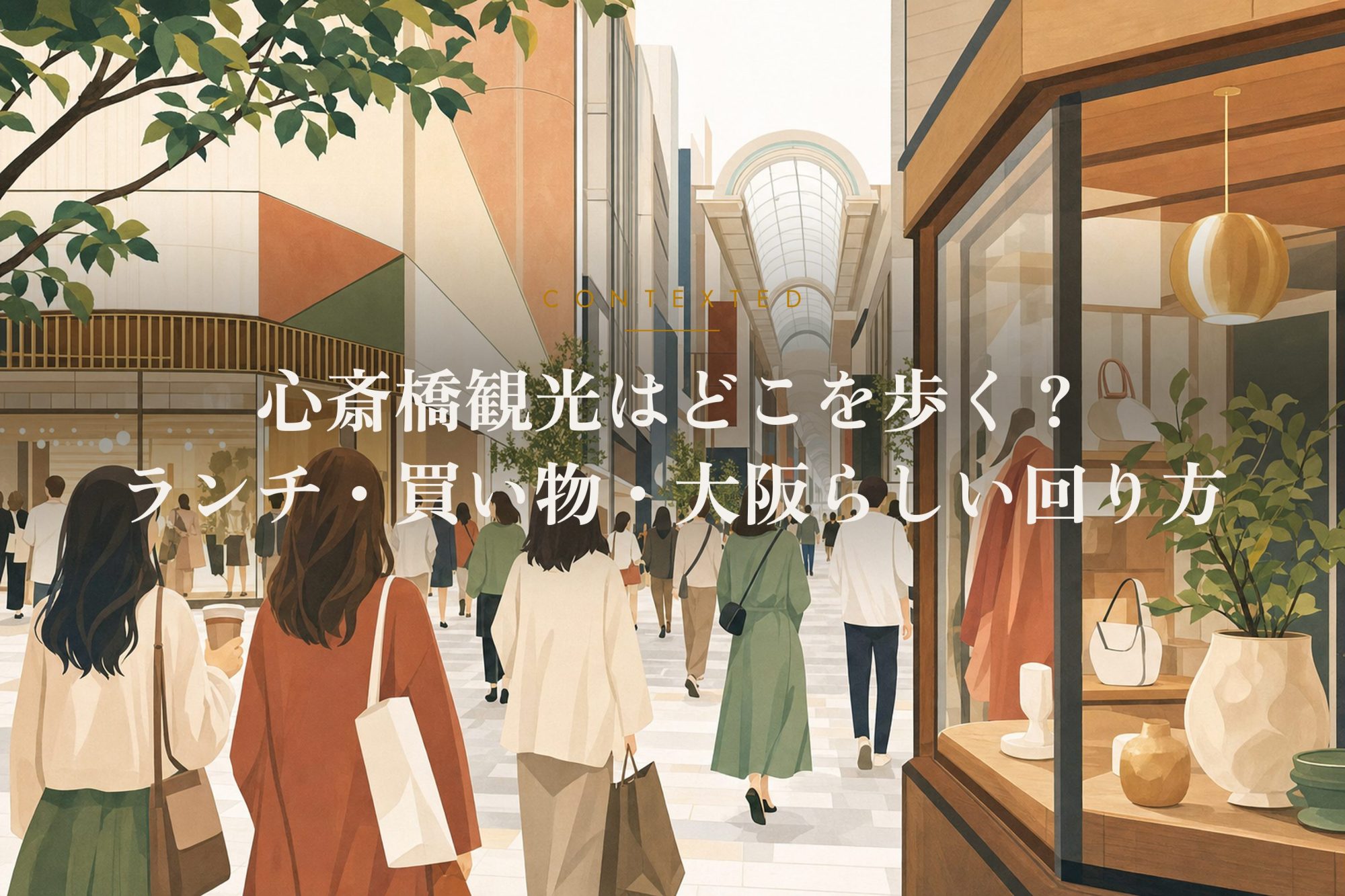 心斎橋観光はどこを歩く？ランチ・買い物・大阪らしい回り方 アイキャッチ