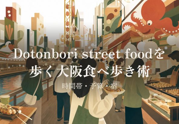 Dotonbori street foodを歩く大阪食べ歩き術｜時間帯・予算・宿 アイキャッチ