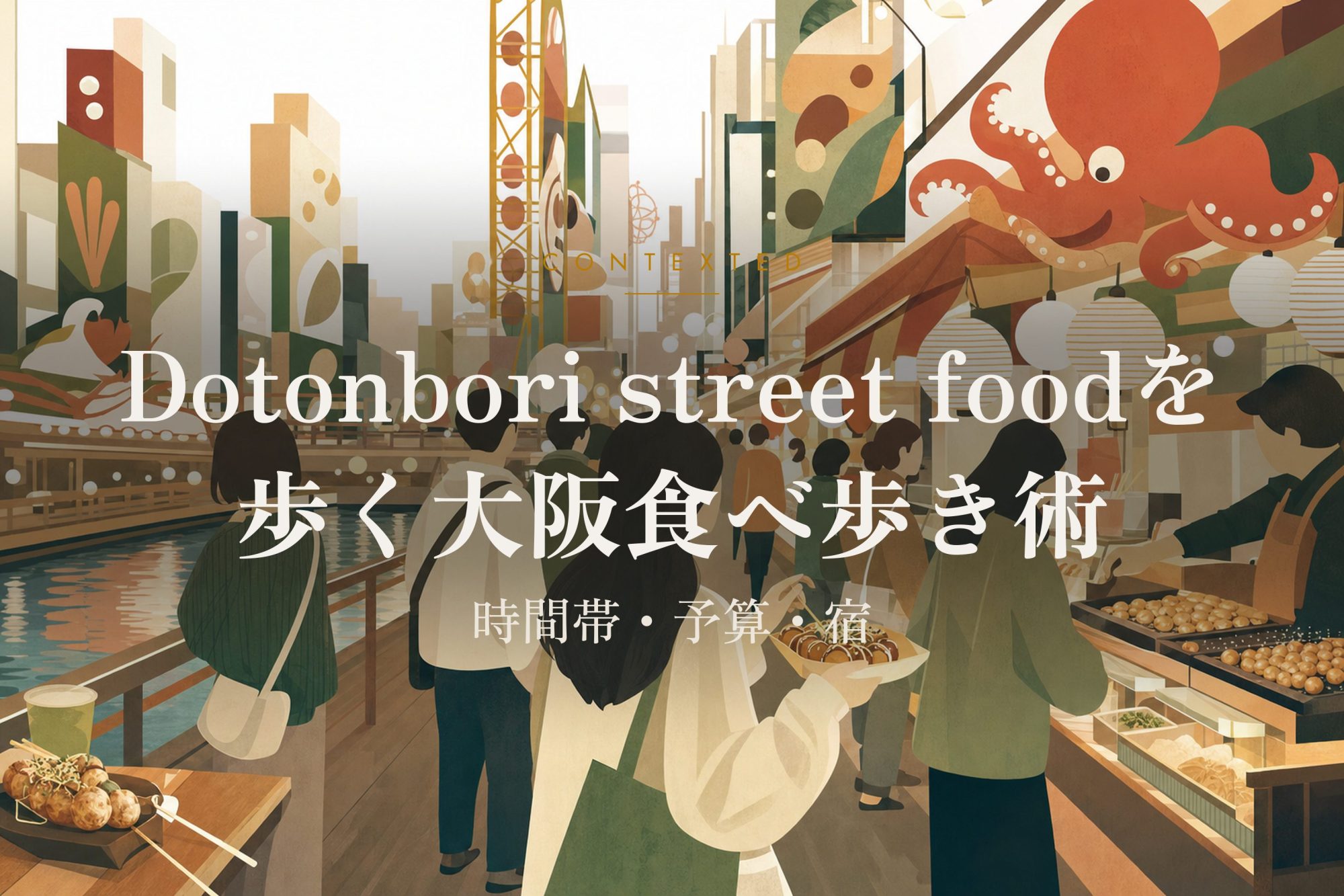 Dotonbori street foodを歩く大阪食べ歩き術｜時間帯・予算・宿 アイキャッチ