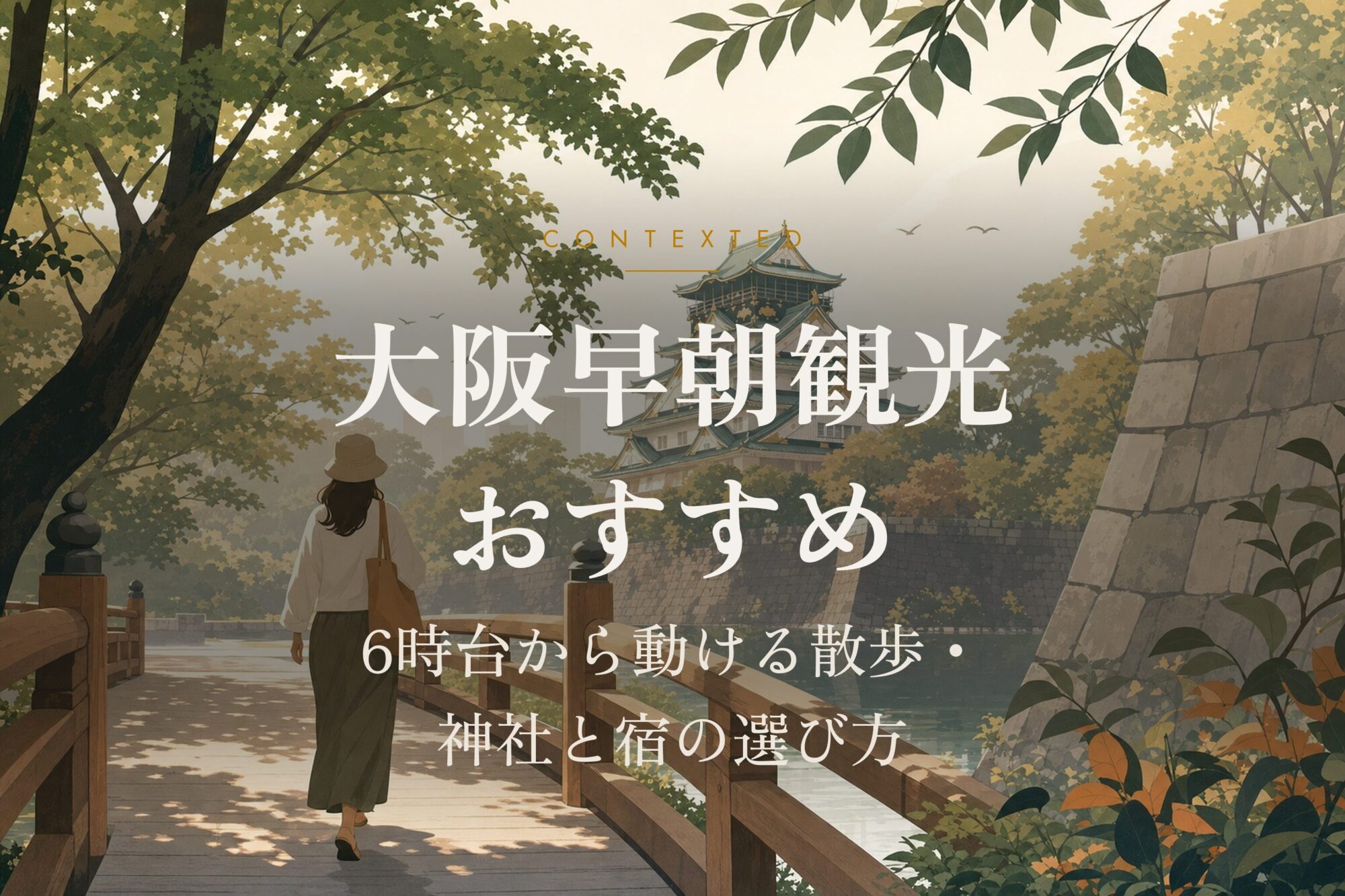 大阪早朝観光おすすめ｜6時台から動ける散歩・神社と宿の選び方 アイキャッチ